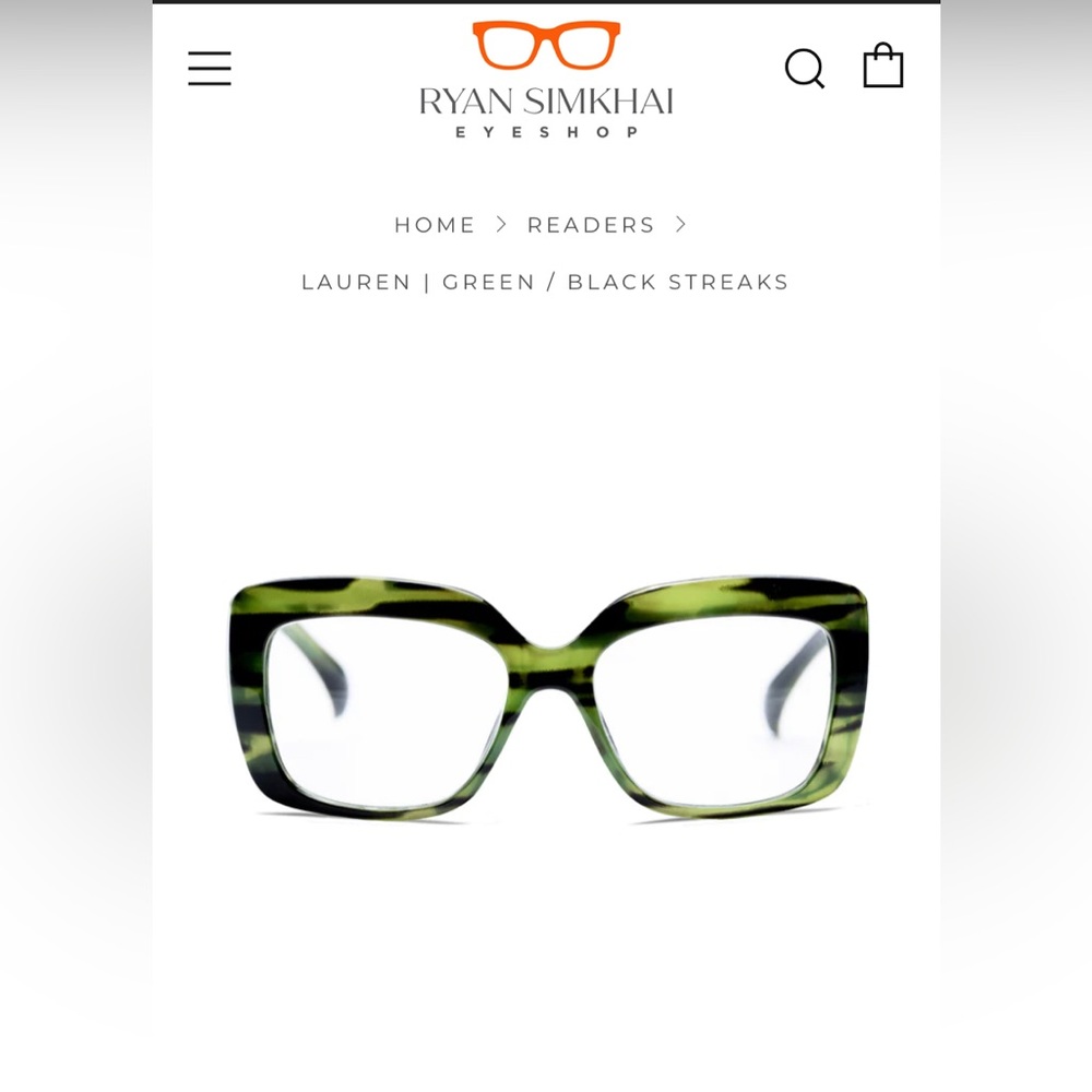 Ryan Simkhai green/black streaks glasses
